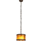 Meyda Lighting Cilindro 10" 3-Light Oil Rubbed Bronze Pendant Light With Amber Mica Shade Glass