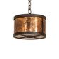 Meyda Lighting Cilindro 10" 3-Light Oil Rubbed Bronze Pendant Light With Amber Mica Shade Glass