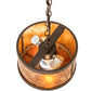 Meyda Lighting Cilindro 10" 3-Light Oil Rubbed Bronze Pendant Light With Amber Mica Shade Glass