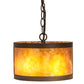 Meyda Lighting Cilindro 10" 3-Light Oil Rubbed Bronze Pendant Light With Amber Mica Shade Glass