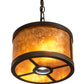 Meyda Lighting Cilindro 10" 3-Light Oil Rubbed Bronze Pendant Light With Amber Mica Shade Glass