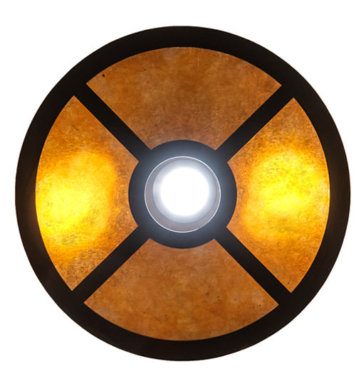 Meyda Lighting Cilindro 10" 3-Light Oil Rubbed Bronze Pendant Light With Amber Mica Shade Glass