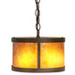 Meyda Lighting Cilindro 10" 3-Light Oil Rubbed Bronze Pendant Light With Amber Mica Shade Glass