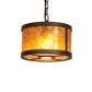 Meyda Lighting Cilindro 10" 3-Light Oil Rubbed Bronze Pendant Light With Amber Mica Shade Glass
