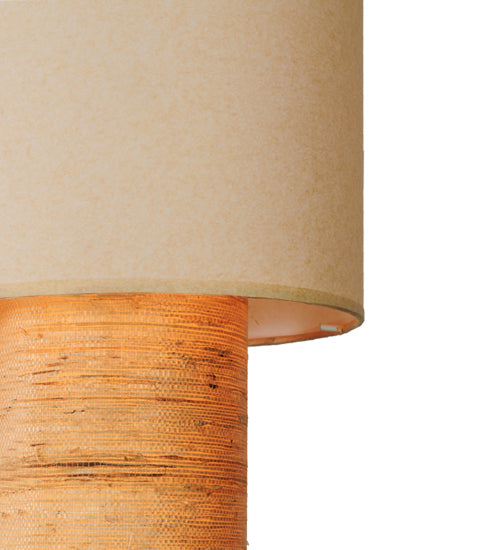 Meyda Lighting Cilindro 10" 4-Light 2-Tier Nickel Pendant Light With Beige Shade