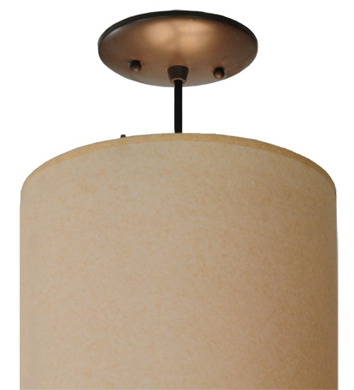 Meyda Lighting Cilindro 10" 4-Light 2-Tier Nickel Pendant Light With Beige Shade