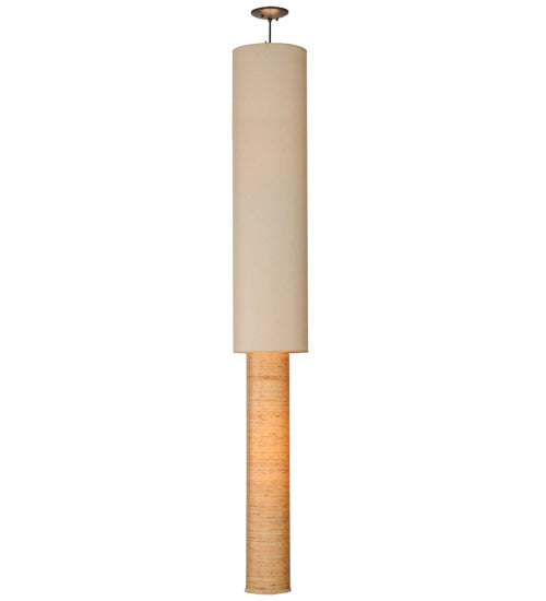 Meyda Lighting Cilindro 10" 4-Light 2-Tier Nickel Pendant Light With Beige Shade