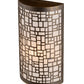 Meyda Lighting Cilindro 10" Antique Brass Deco Wall Sconce With Off White Textrene Shade