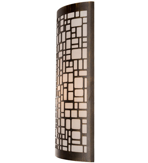 Meyda Lighting Cilindro 10" Antique Brass Deco Wall Sconce With Off White Textrene Shade