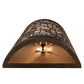 Meyda Lighting Cilindro 10" Antique Brass Deco Wall Sconce With Off White Textrene Shade