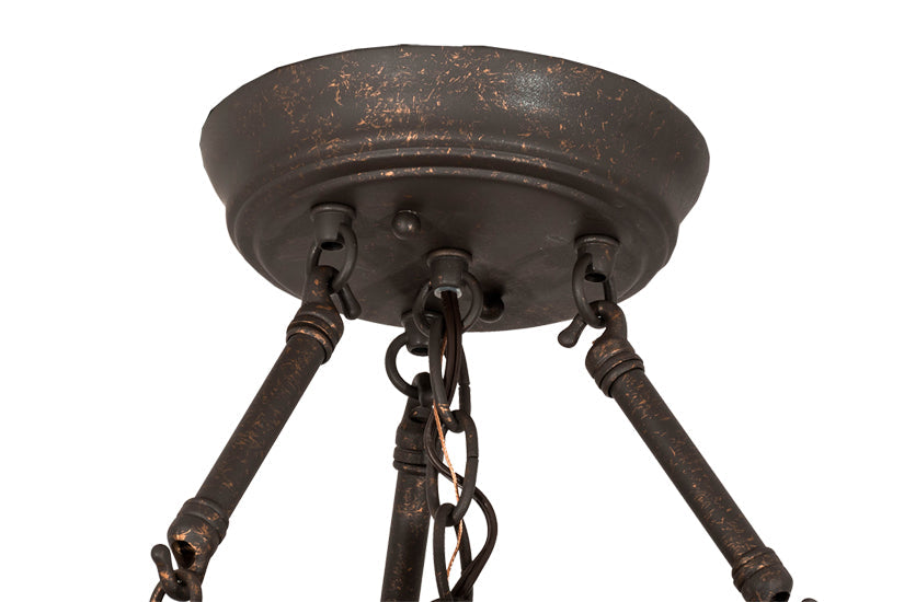 Meyda Lighting Cilindro 10" Gilded Tobacco Tapered Semi-flush Mount Light With Gilded Tobacco Shade Glass