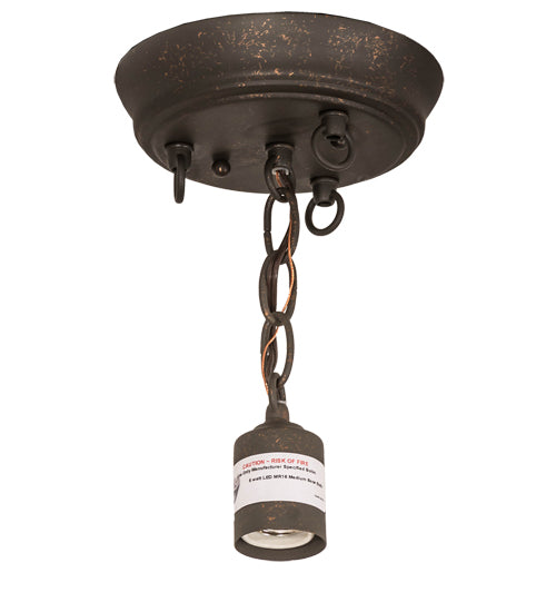 Meyda Lighting Cilindro 10" Gilded Tobacco Tapered Semi-flush Mount Light With Gilded Tobacco Shade Glass
