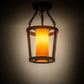 Meyda Lighting Cilindro 10" Gilded Tobacco Tapered Semi-flush Mount Light With Gilded Tobacco Shade Glass