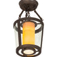 Meyda Lighting Cilindro 10" Gilded Tobacco Tapered Semi-flush Mount Light With Gilded Tobacco Shade Glass