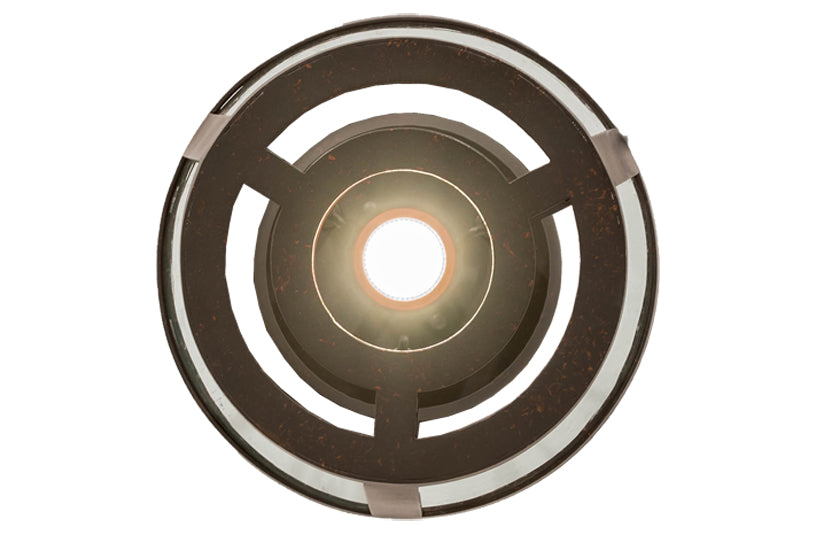 Meyda Lighting Cilindro 10" Gilded Tobacco Tapered Semi-flush Mount Light With Gilded Tobacco Shade Glass