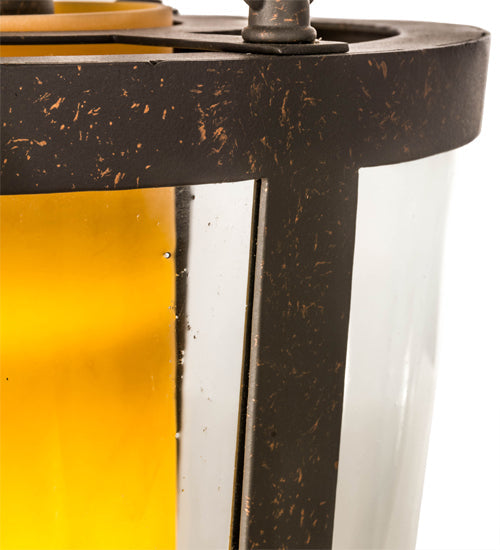 Meyda Lighting Cilindro 10" Gilded Tobacco Tapered Semi-flush Mount Light With Gilded Tobacco Shade Glass