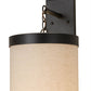 Meyda Lighting Cilindro 10" Gunmetal Hanging Wall Sconce With Off White Textrene Shade
