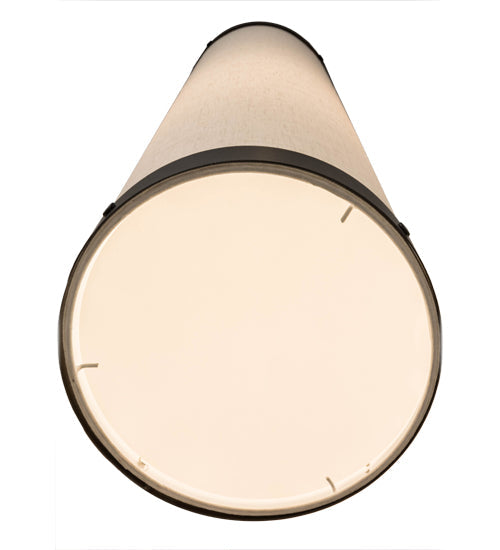 Meyda Lighting Cilindro 10" Gunmetal Hanging Wall Sconce With Off White Textrene Shade