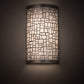 Meyda Lighting Cilindro 10" Nickel Deco Wall Sconce With Off White Textrene Shade