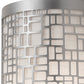 Meyda Lighting Cilindro 10" Nickel Deco Wall Sconce With Off White Textrene Shade