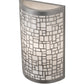 Meyda Lighting Cilindro 10" Nickel Deco Wall Sconce With Off White Textrene Shade