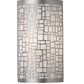 Meyda Lighting Cilindro 10" Nickel Deco Wall Sconce With Off White Textrene Shade