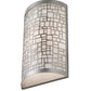 Meyda Lighting Cilindro 10" Nickel Deco Wall Sconce With Off White Textrene Shade