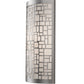 Meyda Lighting Cilindro 10" Nickel Deco Wall Sconce With Off White Textrene Shade
