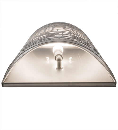 Meyda Lighting Cilindro 10" Nickel Deco Wall Sconce With Off White Textrene Shade