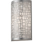 Meyda Lighting Cilindro 10" Nickel Deco Wall Sconce With Off White Textrene Shade