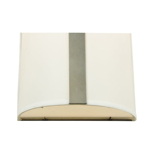 Meyda Lighting Cilindro 10" Nickel Wall Sconce With White Textrene Shade Glass