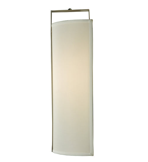 Meyda Lighting Cilindro 10" Nickel Wall Sconce With White Textrene Shade Glass