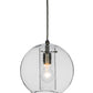 Meyda Lighting Cilindro 10" Silver Bola Mini Pendant Light With Clear Shade Glass