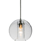 Meyda Lighting Cilindro 10" Silver Bola Mini Pendant Light With Clear Shade Glass