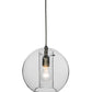 Meyda Lighting Cilindro 10" Silver Bola Mini Pendant Light With Clear Shade Glass