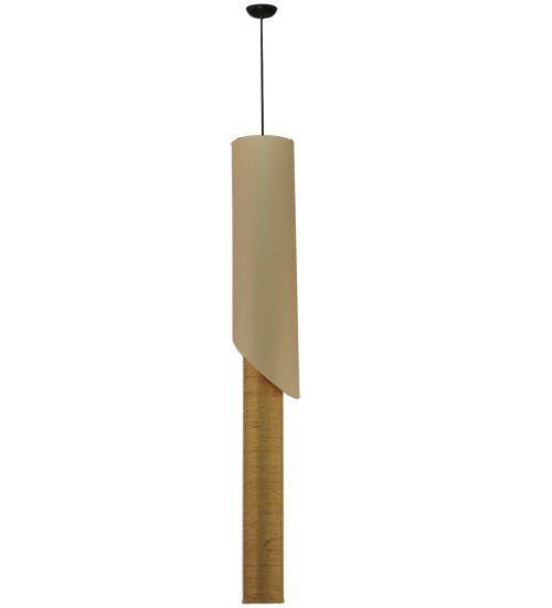 Meyda Lighting Cilindro 10" Timeless Bronze Kiltered Pendant Light With Beige Oil Rubbed Kraft Paper Shade