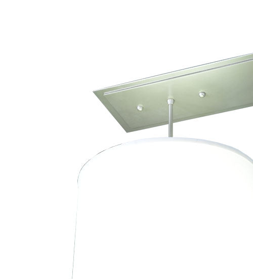 Meyda Lighting Cilindro 103" 5-Light Nickel Linear Pendant Light With White Textrene Shade