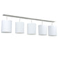 Meyda Lighting Cilindro 103" 5-Light Nickel Linear Pendant Light With White Textrene Shade