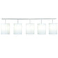 Meyda Lighting Cilindro 103" 5-Light Nickel Linear Pendant Light With White Textrene Shade