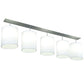 Meyda Lighting Cilindro 103" 5-Light Nickel Linear Pendant Light With White Textrene Shade
