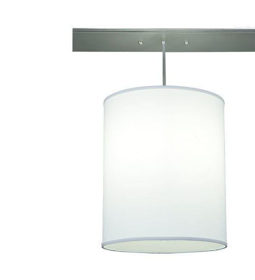 Meyda Lighting Cilindro 103" 5-Light Nickel Linear Pendant Light With White Textrene Shade