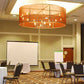 Meyda Lighting Cilindro 108" 20-Light Nickel Rame Chandelier With Copper Weave Texture Shade