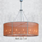 Meyda Lighting Cilindro 108" 20-Light Nickel Rame Chandelier With Copper Weave Texture Shade