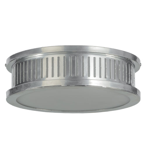 Meyda Lighting Cilindro 11" 2-Light Extreme Chrome Chisolm Passage Flush Mount Light With White Statuario Idalight Shade