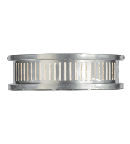 Meyda Lighting Cilindro 11" 2-Light Extreme Chrome Chisolm Passage Flush Mount Light With White Statuario Idalight Shade
