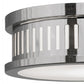 Meyda Lighting Cilindro 11" 2-Light Extreme Chrome Chisolm Passage Flush Mount Light With White Statuario Idalight Shade