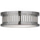 Meyda Lighting Cilindro 11" 2-Light Extreme Chrome Chisolm Passage Flush Mount Light With White Statuario Idalight Shade