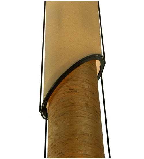 Meyda Lighting Cilindro 11" 5-Light Timeless Bronze Kiltered Pendant Light With Beige Shade