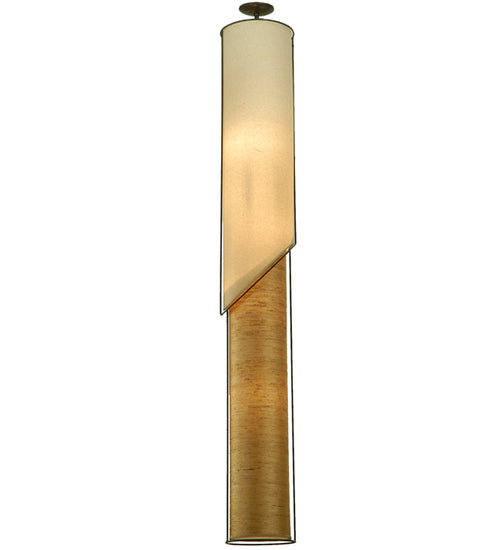 Meyda Lighting Cilindro 11" 5-Light Timeless Bronze Kiltered Pendant Light With Beige Shade