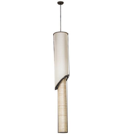Meyda Lighting Cilindro 11" 5-Light Timeless Bronze Kiltered Pendant Light With Oil Rubbed Kraft Paper Shade